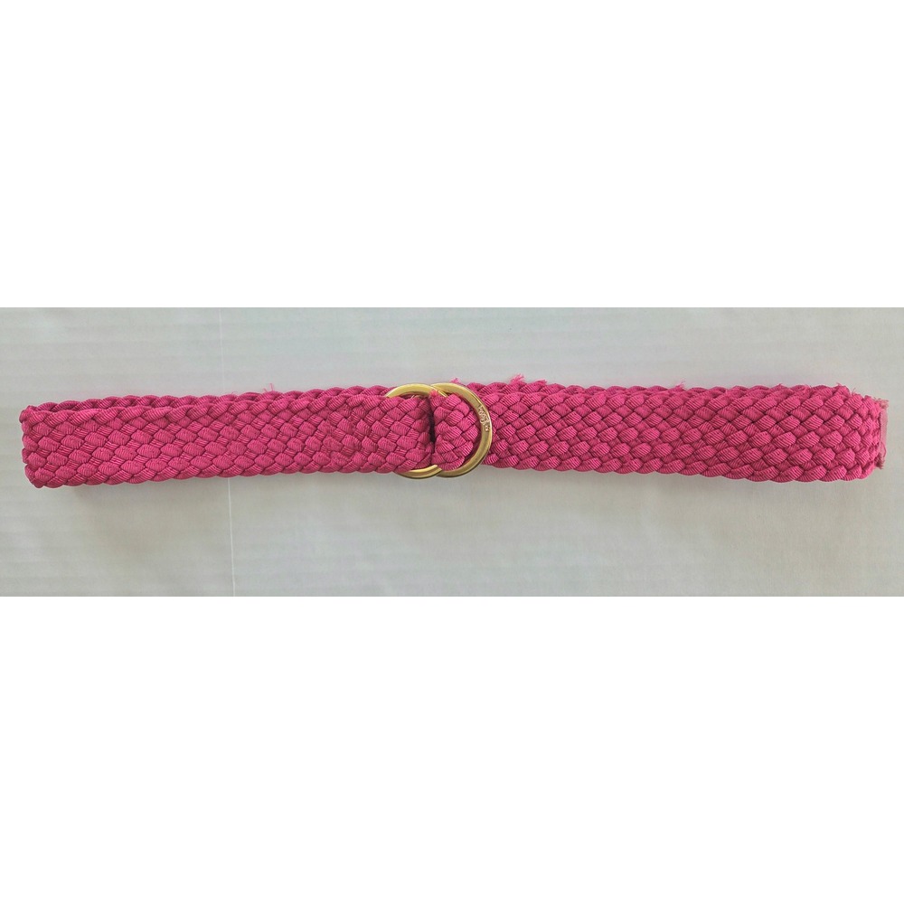 Lilly Pulitzer Braided D-Ring Belt Womens Size M Pink Gold Tone Hardware